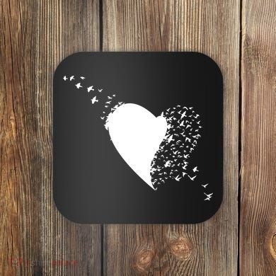 Bird Flocking Heart Coaster
