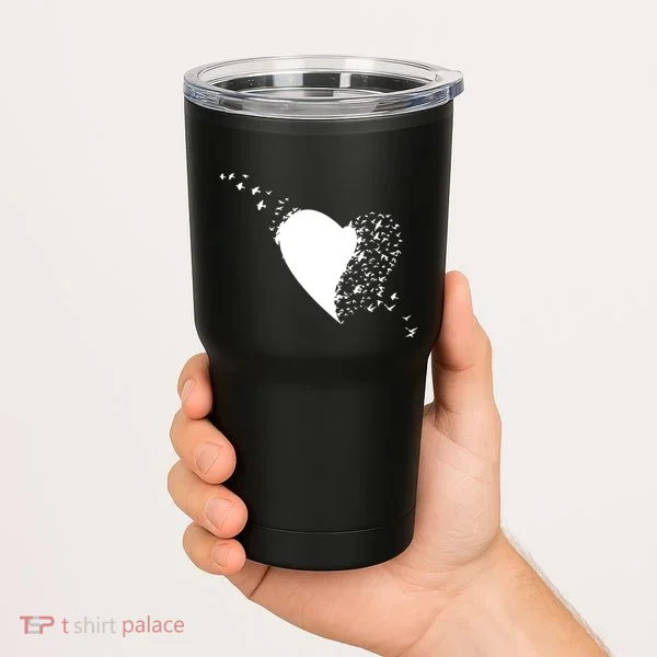 Bird Flocking Heart Tumbler