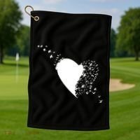 Bird Flocking Heart Golf Towel thumb 1