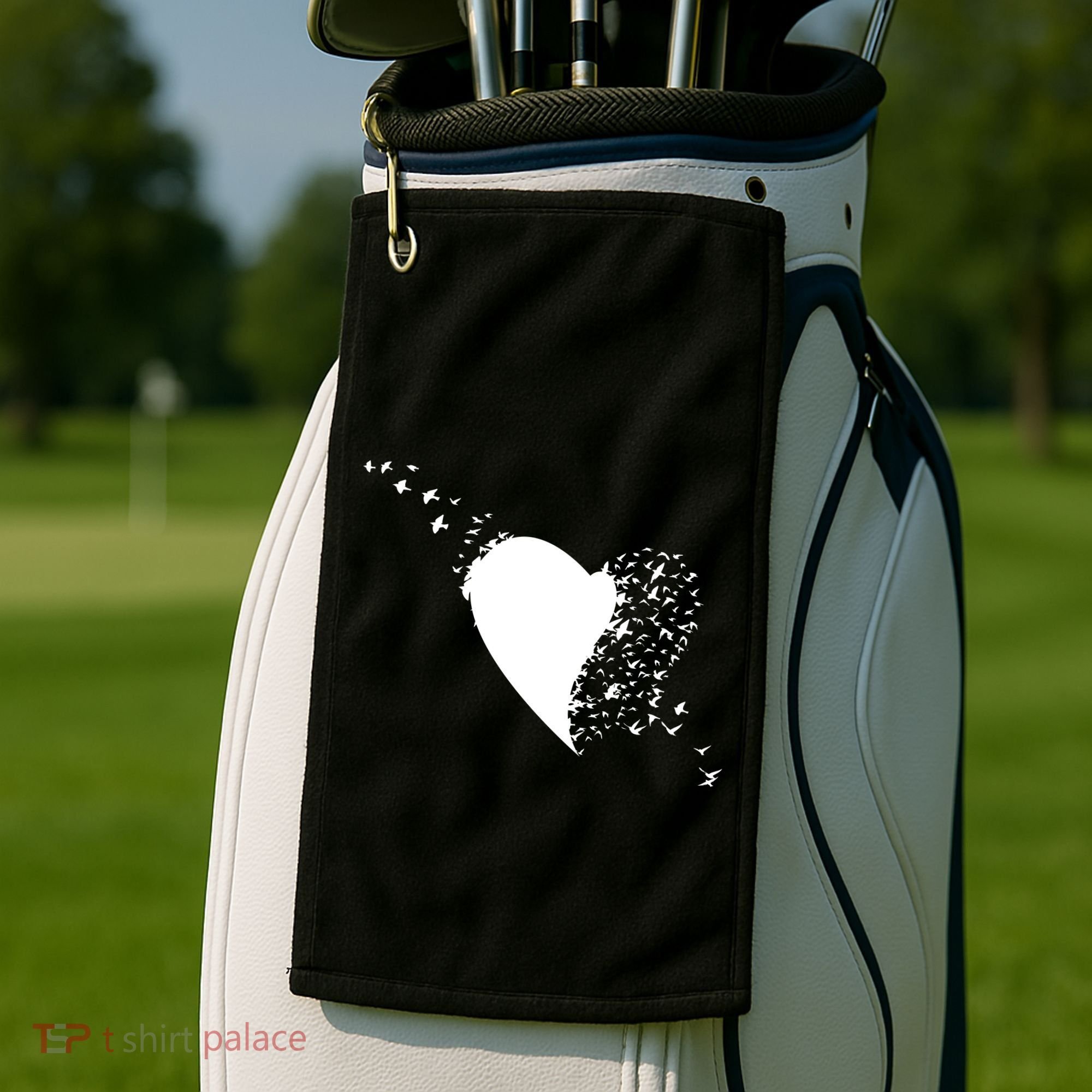 Bird Flocking Heart Golf Towel