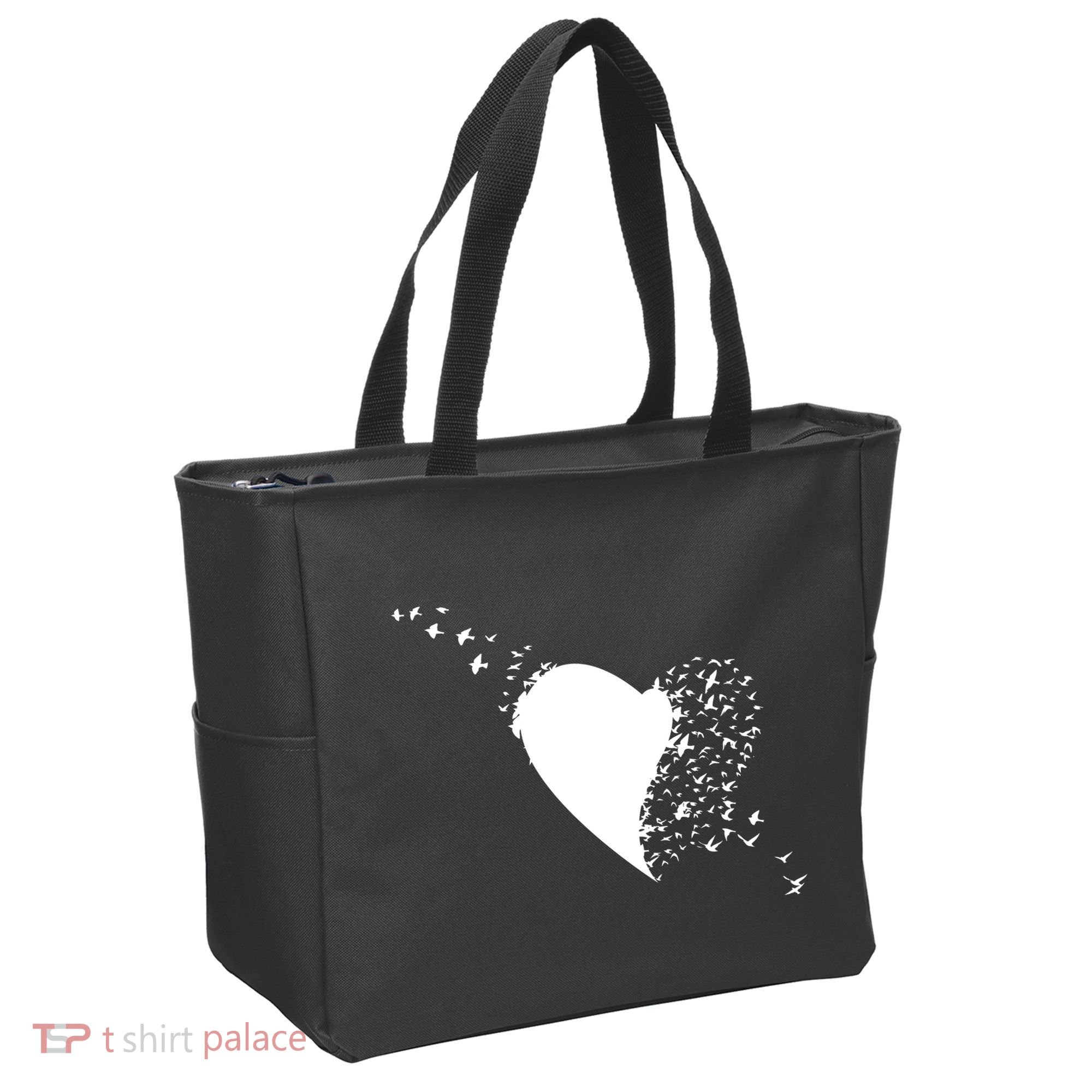 Bird Flocking Heart Tote Bag