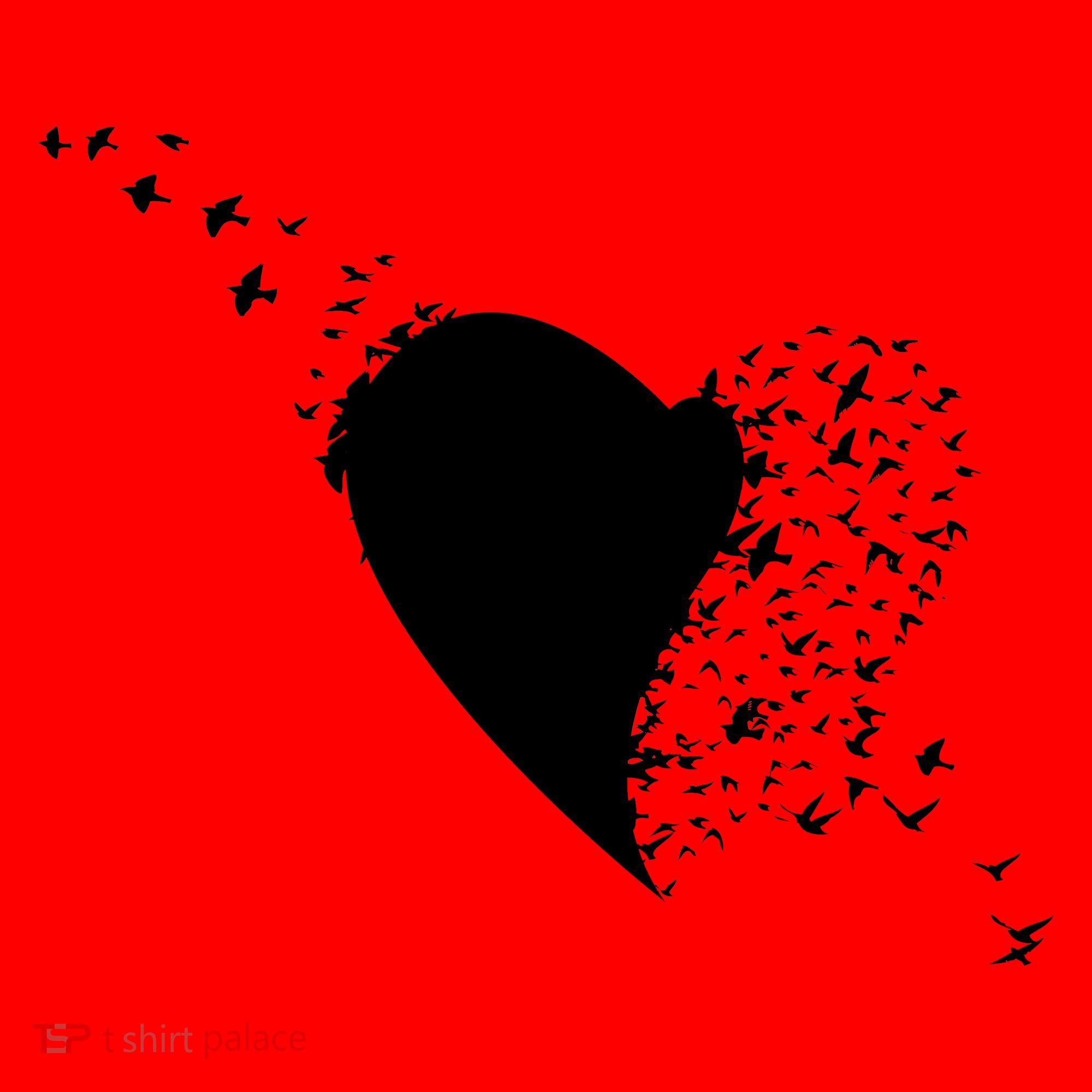 Bird Flocking Heart Santa Hat