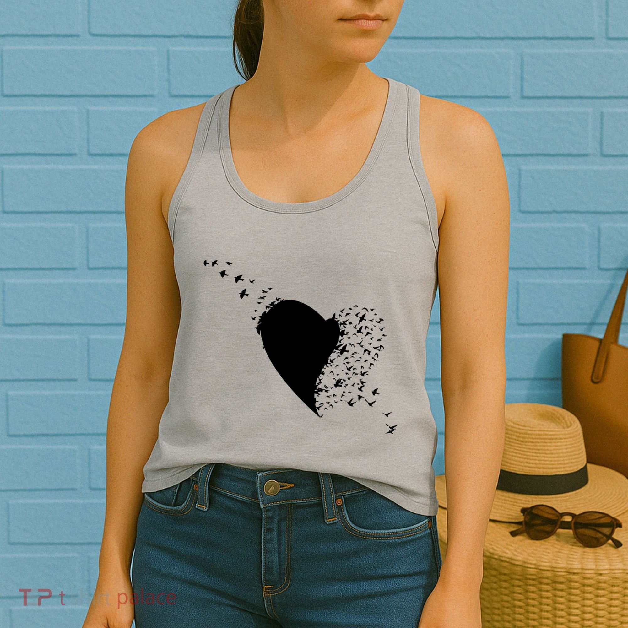 Bird Flocking Heart Women's Tank Top