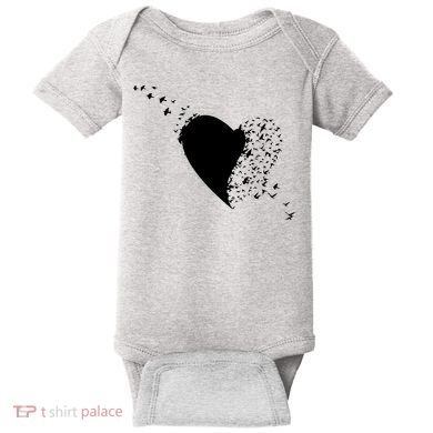 Bird Flocking Heart Baby Bodysuit