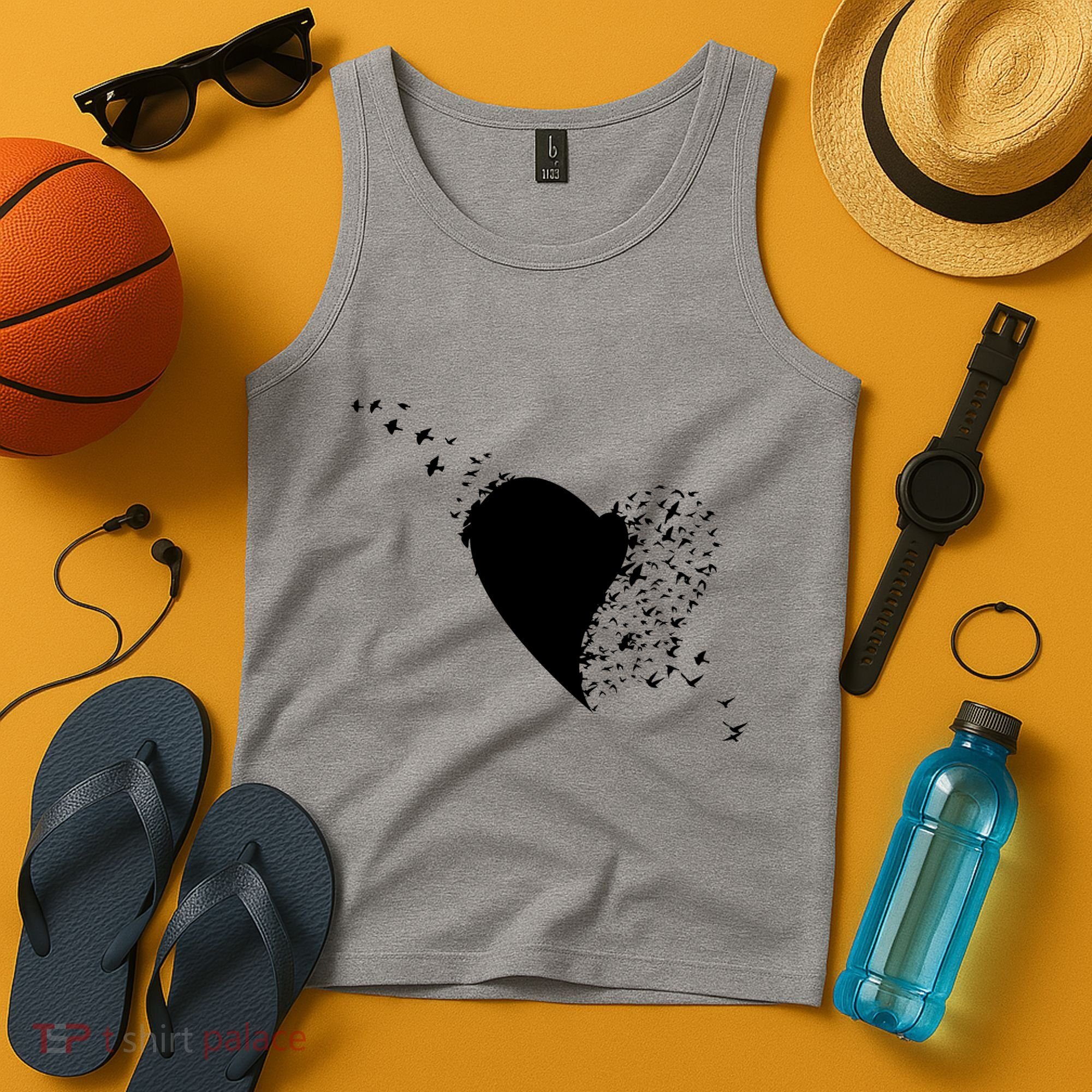 Bird Flocking Heart Tank Top