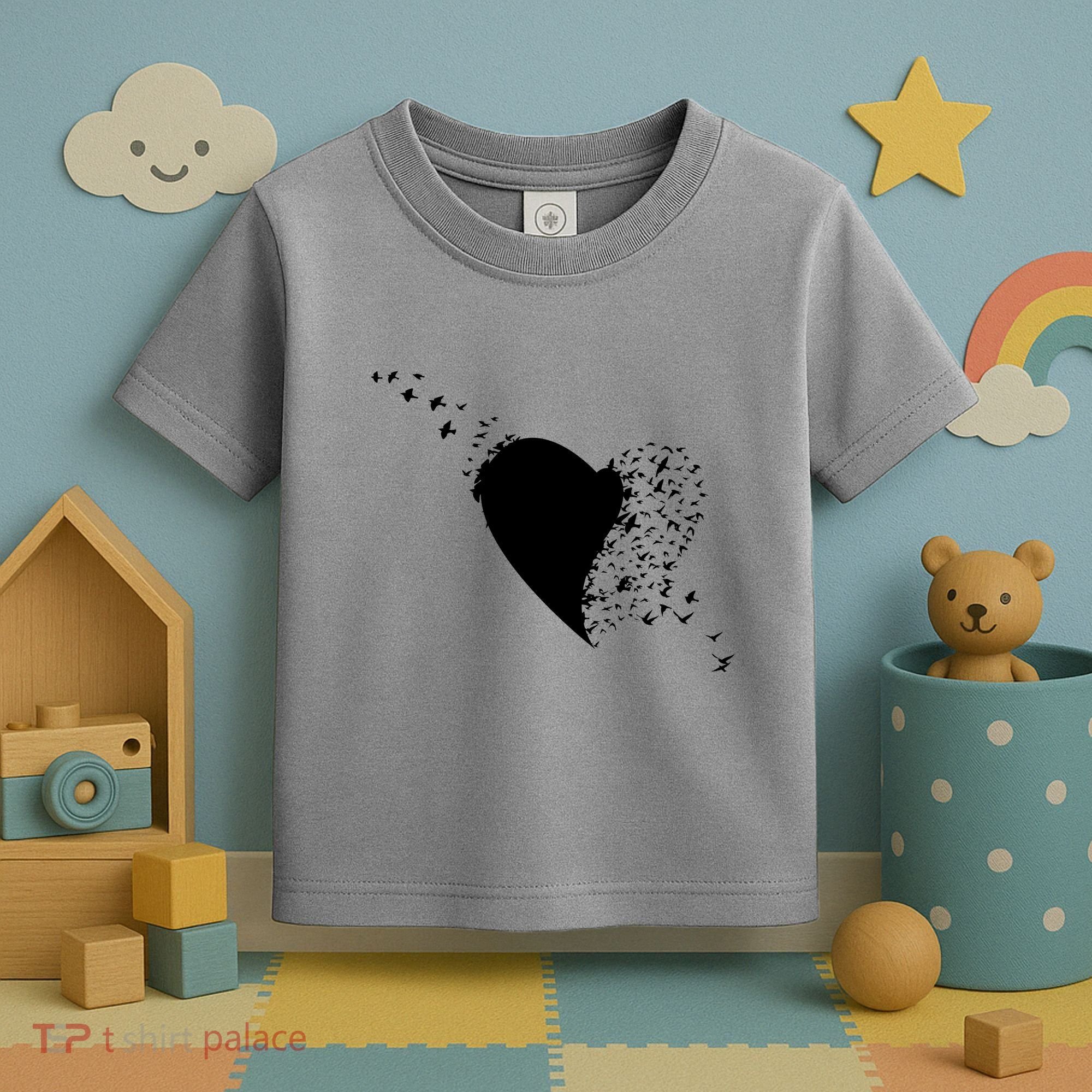 Bird Flocking Heart Toddler T-Shirt