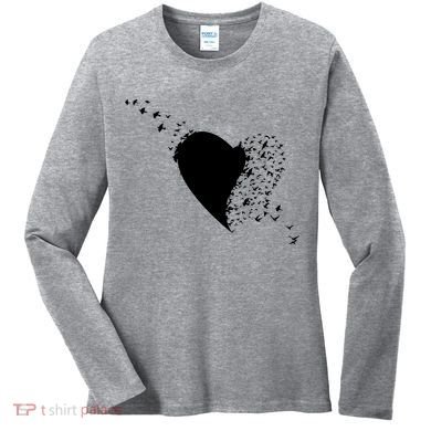 Bird Flocking Heart Women's Long Sleeve Shirt