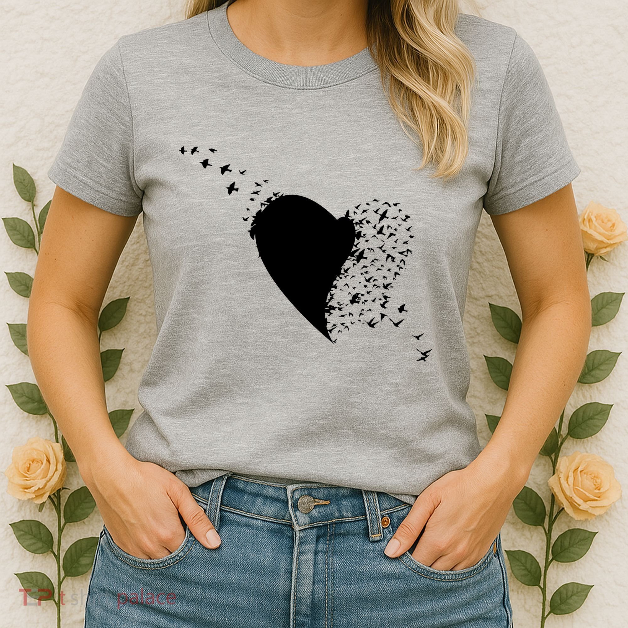Bird Flocking Heart Women's T-Shirt