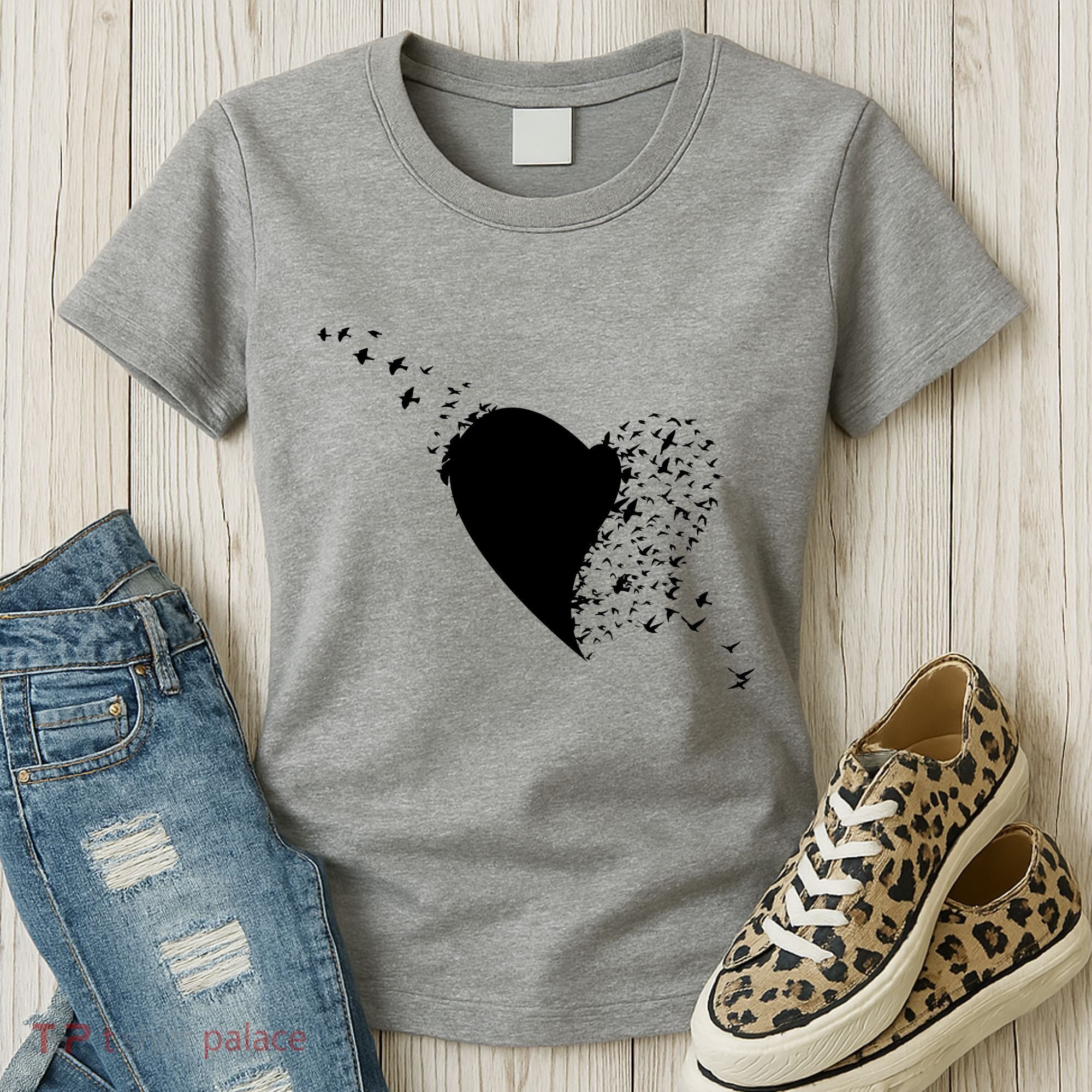 Bird Flocking Heart Women's T-Shirt