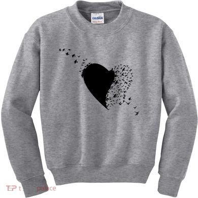 Bird Flocking Heart Kids Sweatshirt