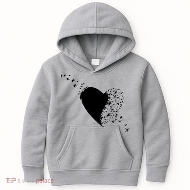 Bird Flocking Heart Kids Hoodie