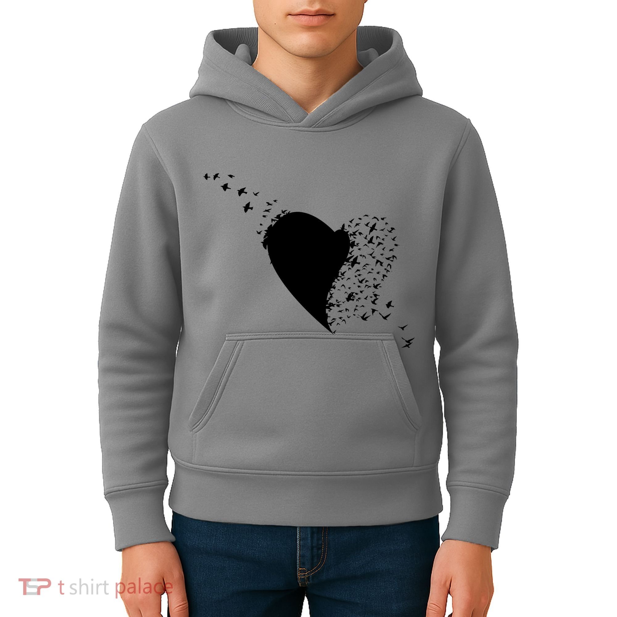 Bird Flocking Heart Kids Hoodie