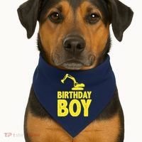 Birthday Boy Construction Crew USA-Made Doggie Bandana thumb 1