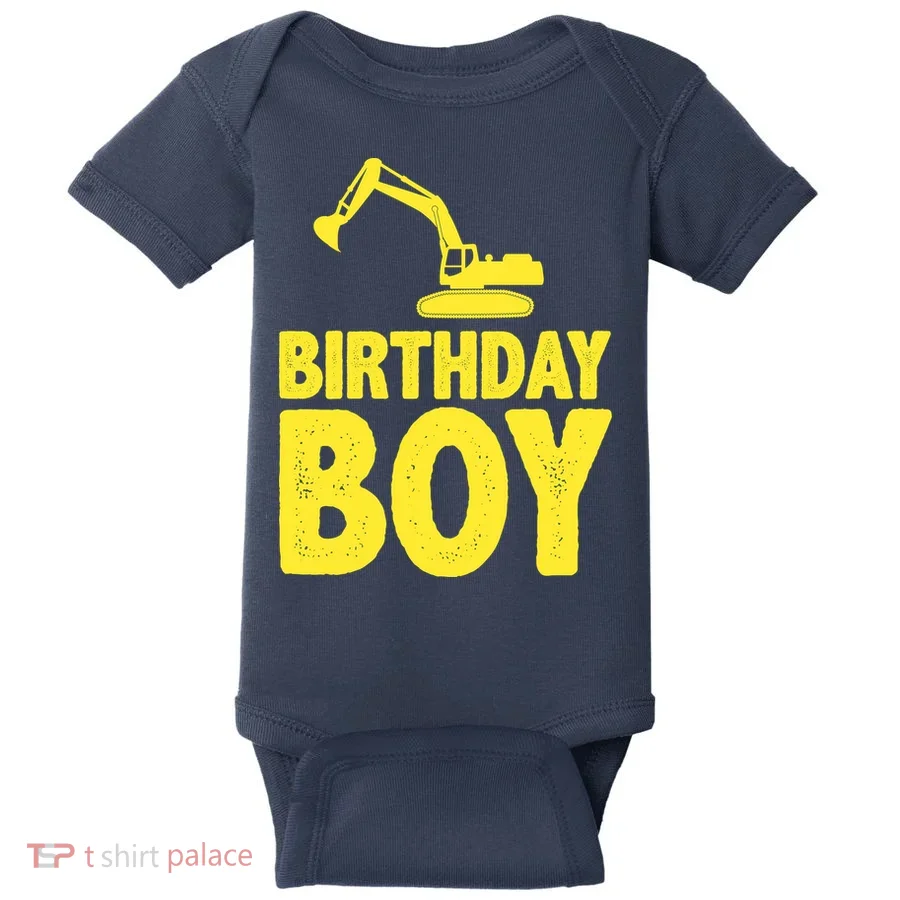 Birthday Boy Construction Crew Baby Bodysuit