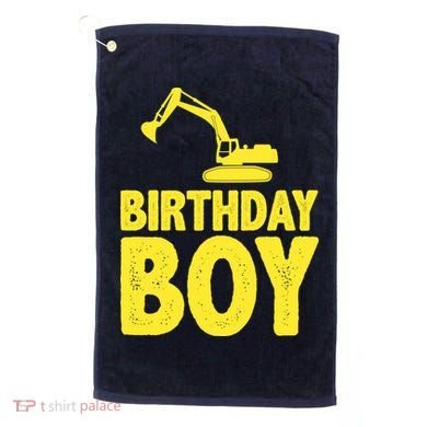 Birthday Boy Construction Crew Golf Towel