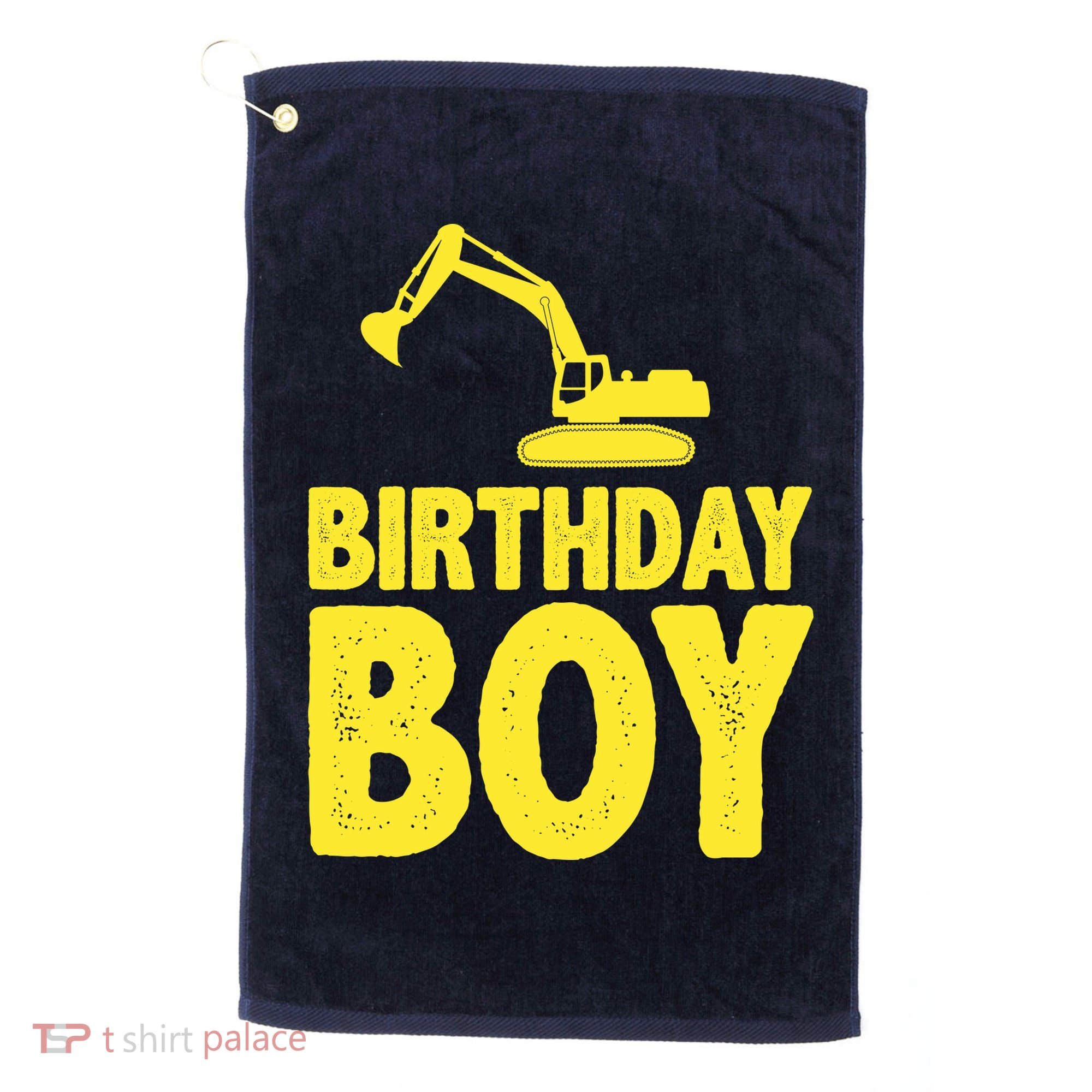 Birthday Boy Construction Crew Golf Towel