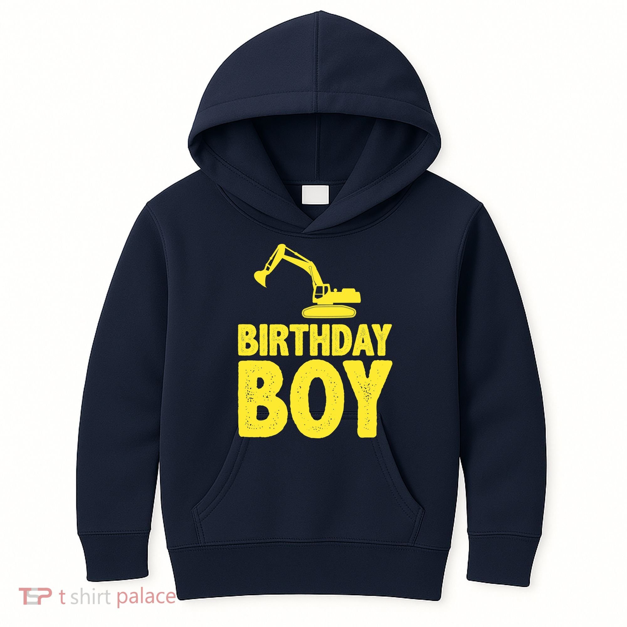 Birthday Boy Construction Crew Kids Hoodie