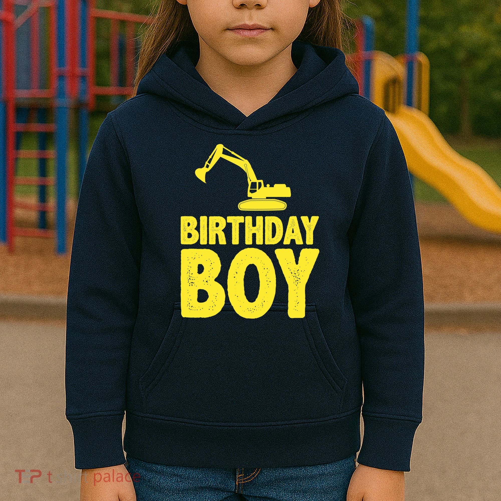 Birthday Boy Construction Crew Kids Hoodie