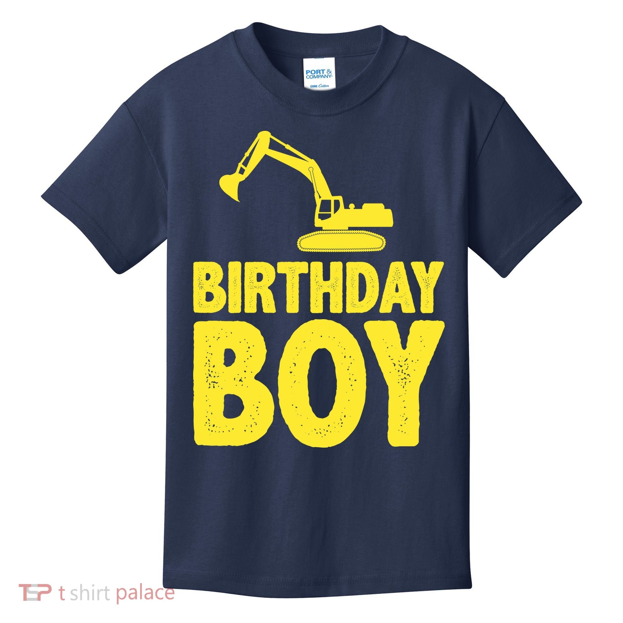 Birthday Boy Construction Crew Kids T-Shirt
