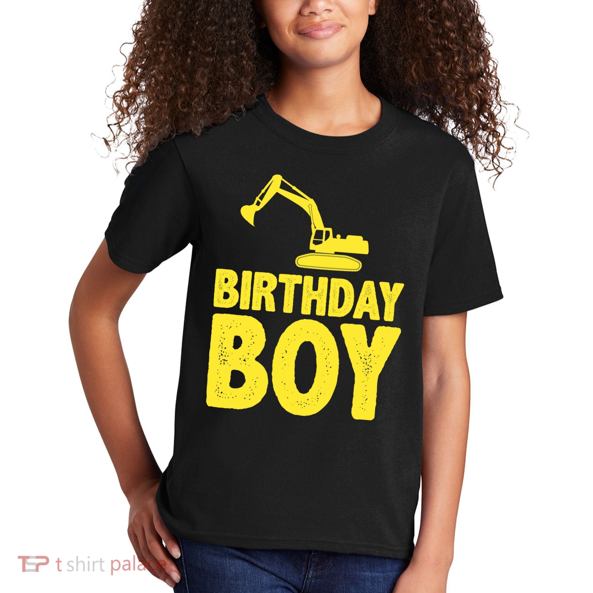 Birthday Boy Construction Crew Kids T-Shirt
