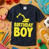 Birthday Boy Construction Crew Kids T-Shirt thumb 3