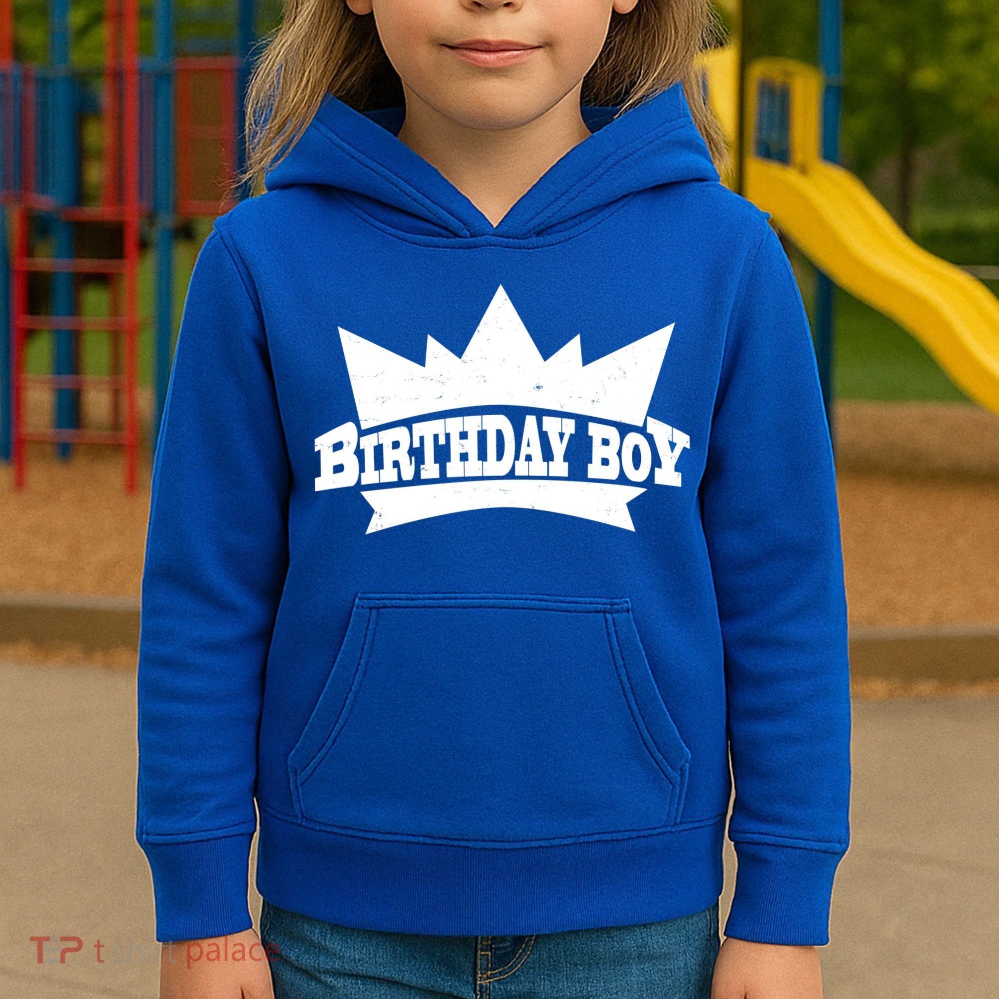 Birthday Boy Crown Classic Logo Kids Hoodie