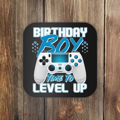 Birthday Boy Time To Level Up Video Gamer Coaster