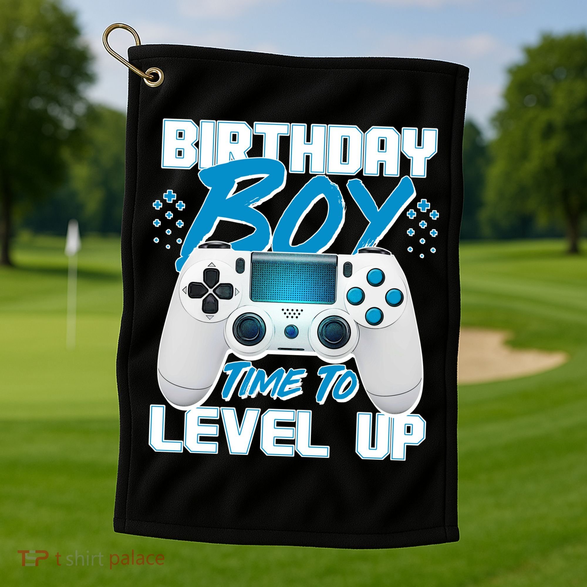 Birthday Boy Time To Level Up Video Gamer Golf Towel