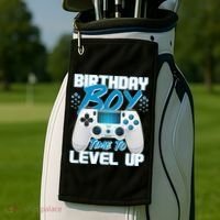Birthday Boy Time To Level Up Video Gamer Golf Towel thumb 2