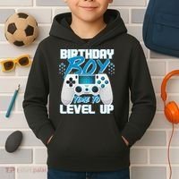 Birthday Boy Time To Level Up Video Gamer Kids Hoodie thumb 2