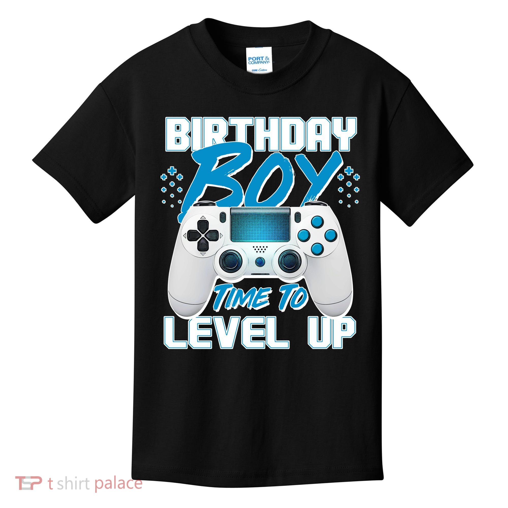 Birthday Boy Time To Level Up Video Gamer Kids T-Shirt