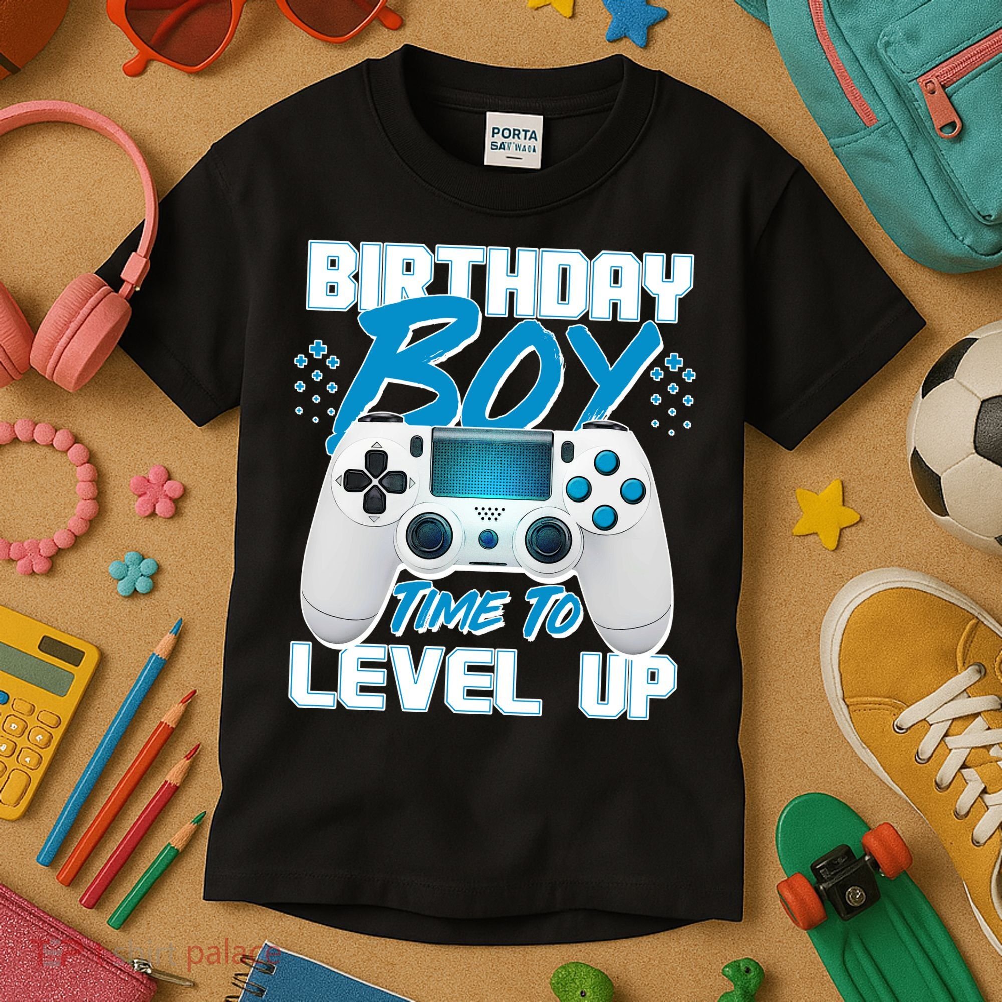 Birthday Boy Time To Level Up Video Gamer Kids T-Shirt