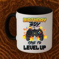 Birthday Boy Time to Level Up Video Gamer Cute Funny Coffee Mug thumb 2