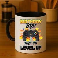 Birthday Boy Time to Level Up Video Gamer Cute Funny Coffee Mug thumb 4