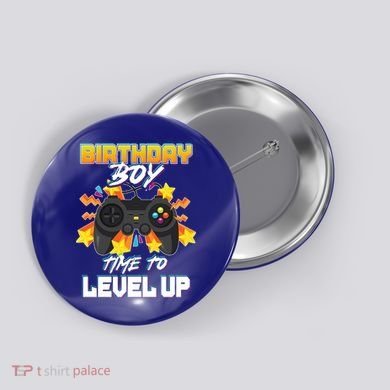 Birthday Boy Time to Level Up Video Gamer Cute Funny Button