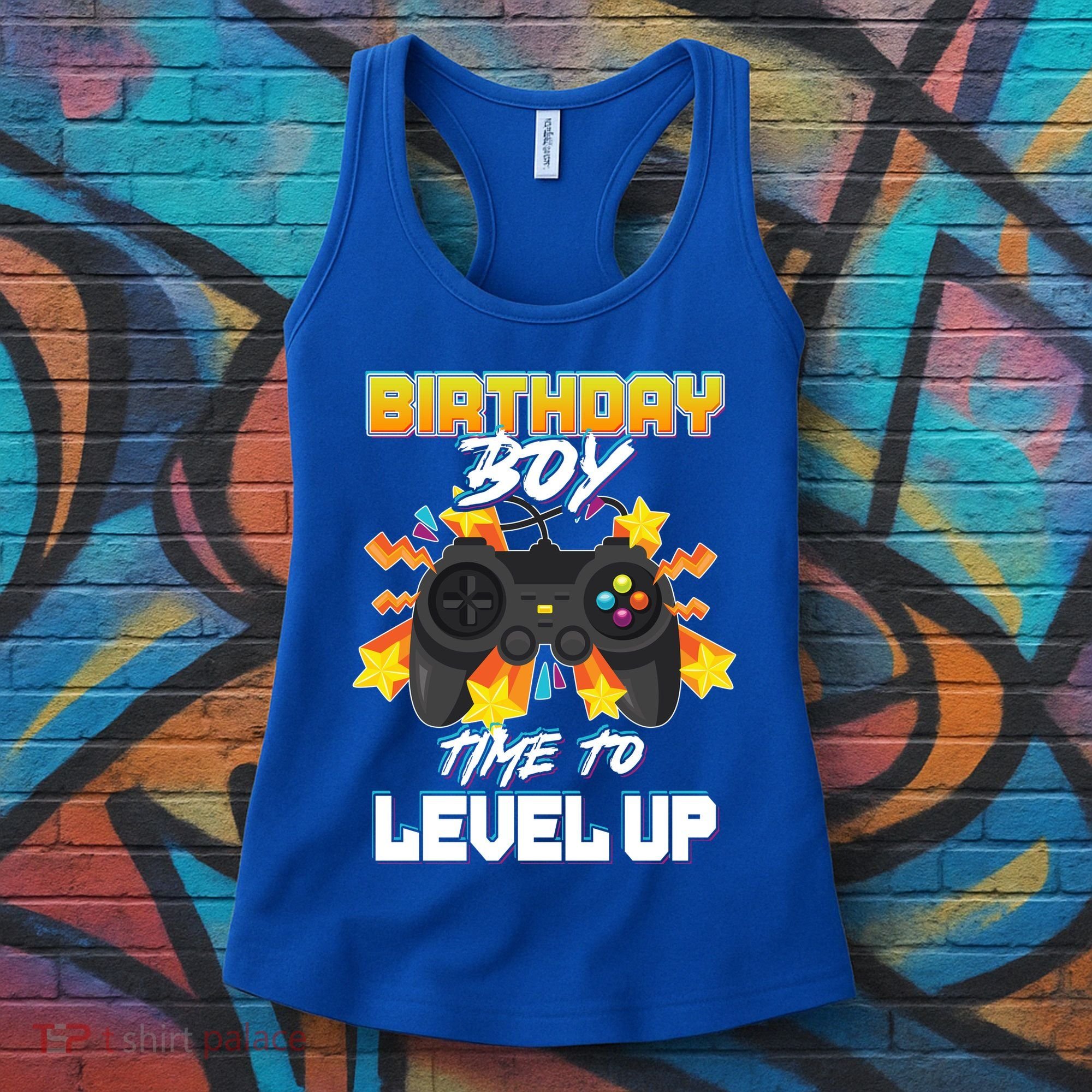 Birthday Boy Time to Level Up Video Gamer Cute Funny Women's Tank Top