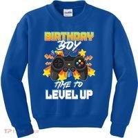 Birthday Boy Time to Level Up Video Gamer Cute Funny Kids Sweatshirt thumb 0