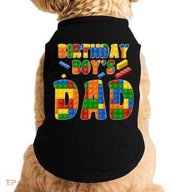 Birthday Boy's Dad Building Blocks Doggie Tank
