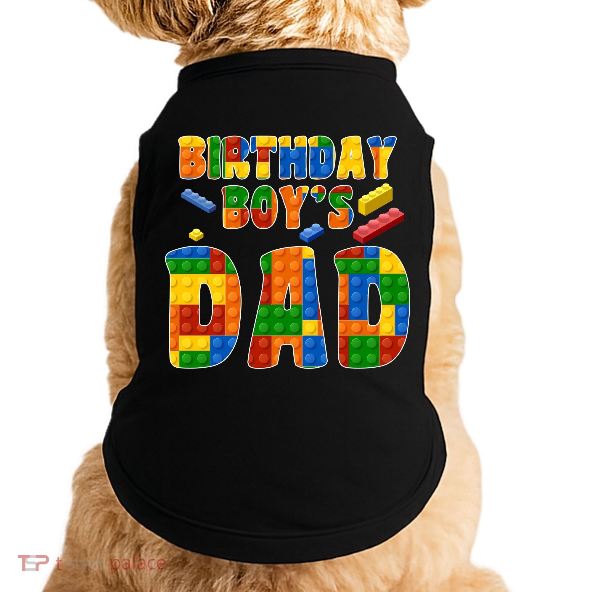 Birthday Boy's Dad Building Blocks Doggie Tank