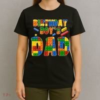 Birthday Boy's Dad Building Blocks T-Shirt thumb 4