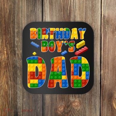 Birthday Boy's Dad Building Blocks Coaster