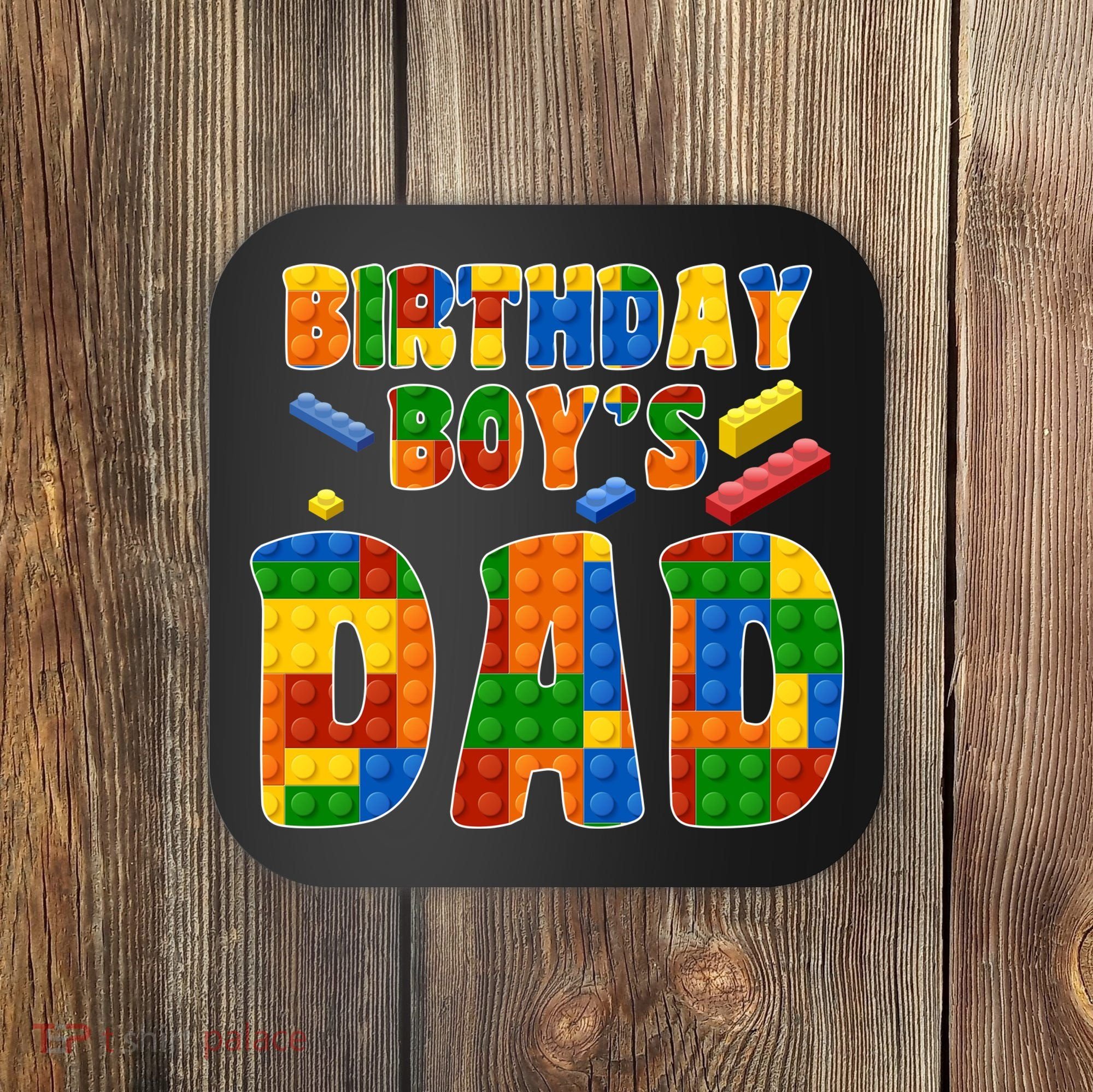 Birthday Boy's Dad Building Blocks Coaster
