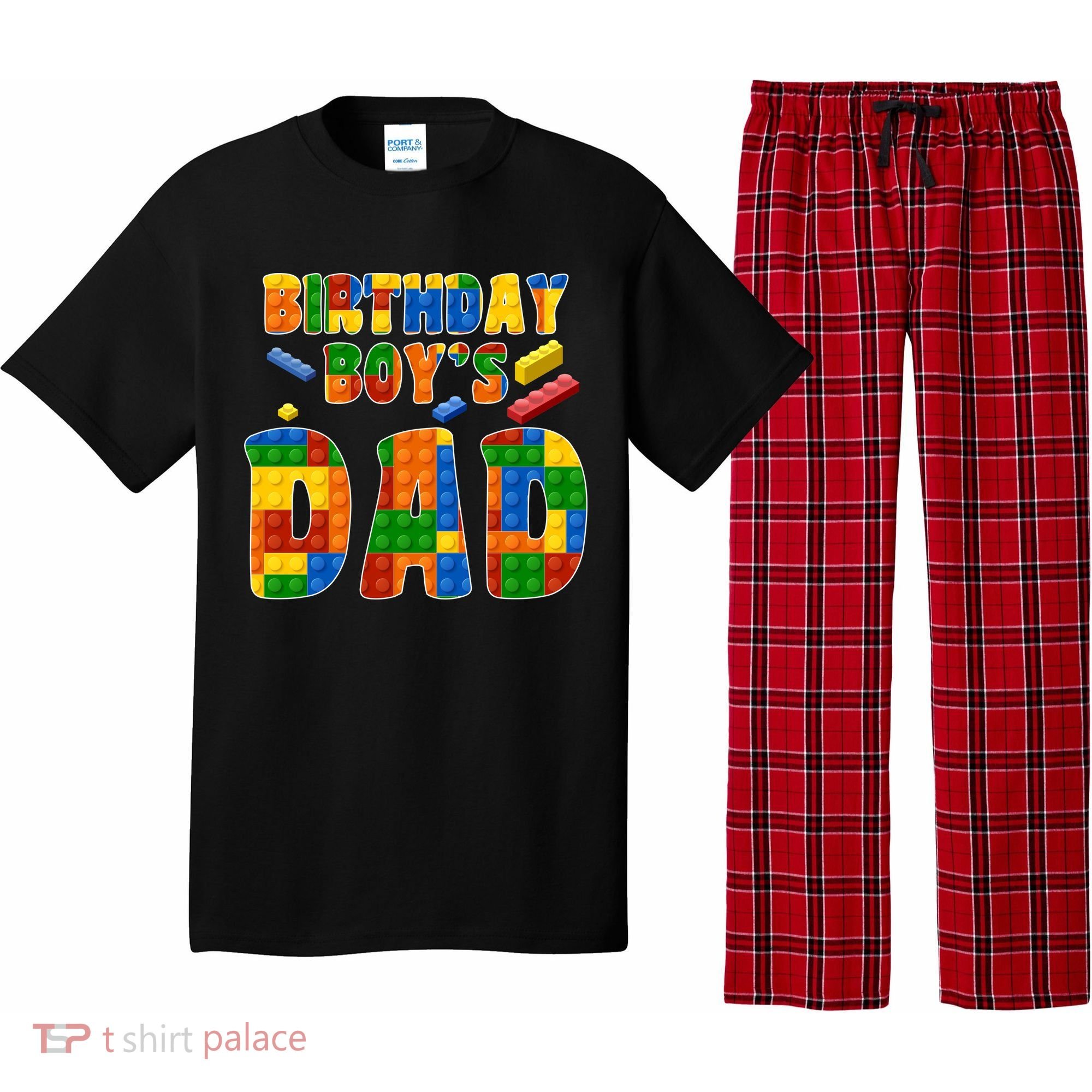 Birthday Boy's Dad Building Blocks Pajama Set