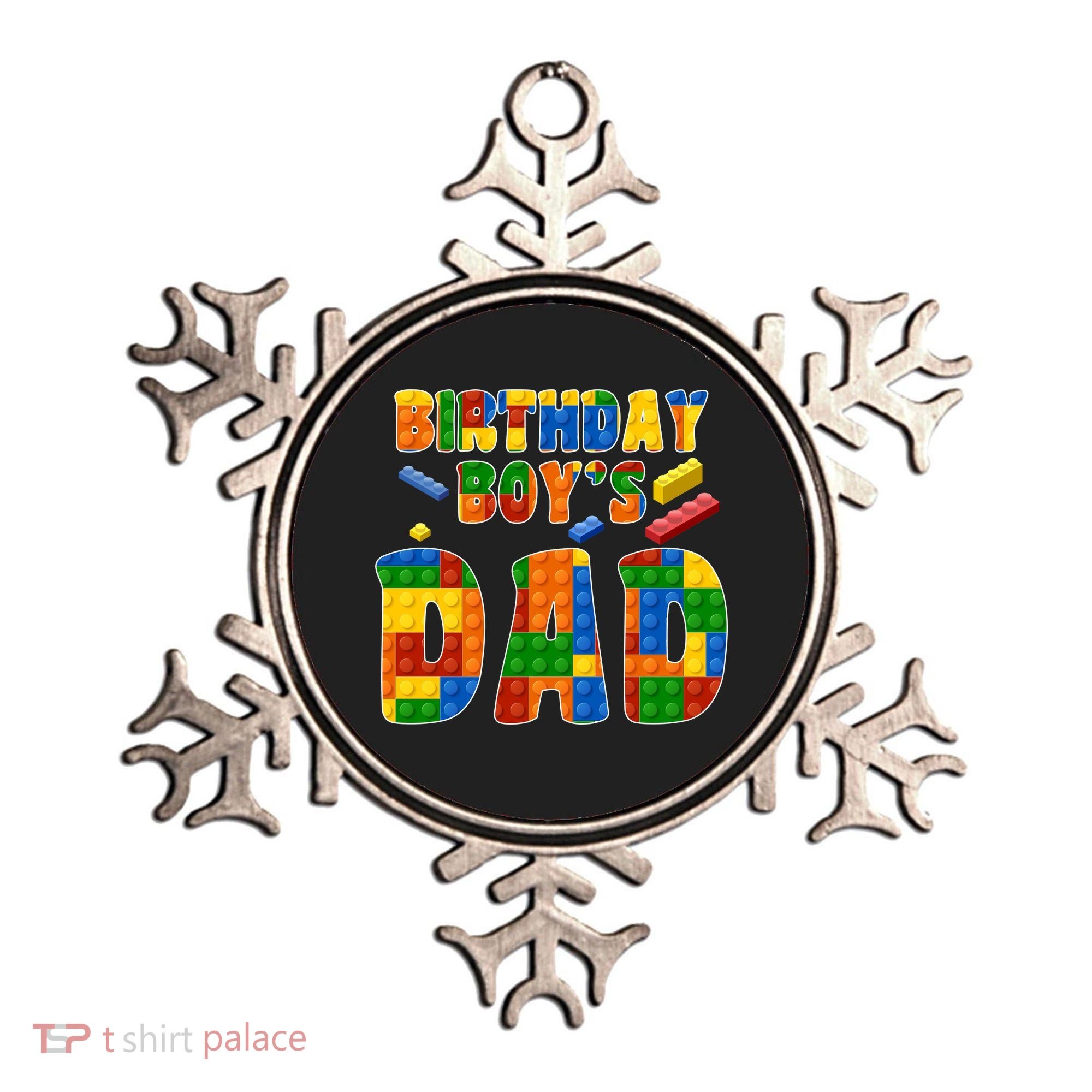 Birthday Boy's Dad Building Blocks Ornament