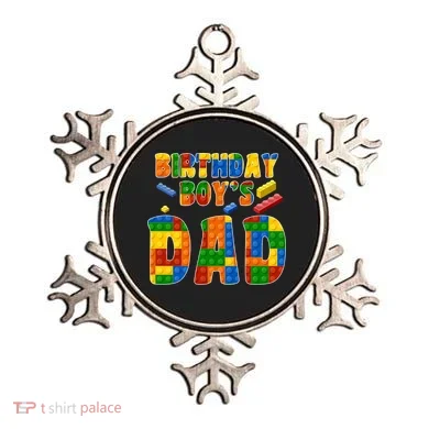 Birthday Boy's Dad Building Blocks Ornament
