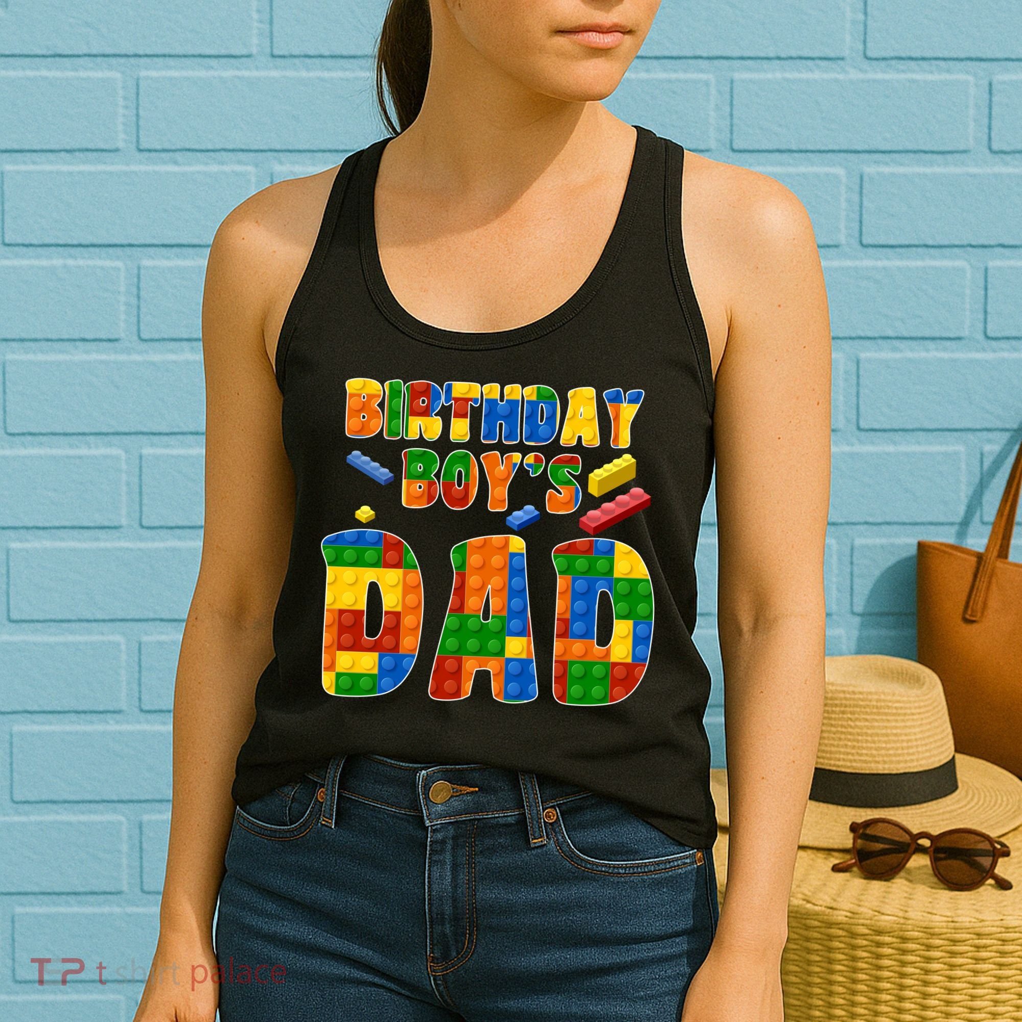 Birthday Boy's Dad Building Blocks Women's Tank Top