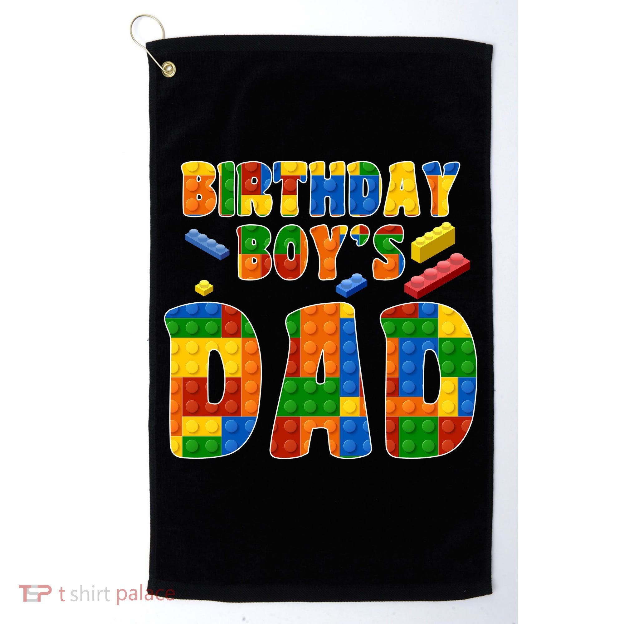 Birthday Boy's Dad Building Blocks Golf Towel