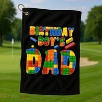 Birthday Boy's Dad Building Blocks Golf Towel thumb 1