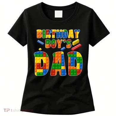 Birthday Boy's Dad Building Blocks Women's T-Shirt