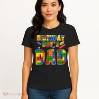 Birthday Boy's Dad Building Blocks Women's T-Shirt thumb 4